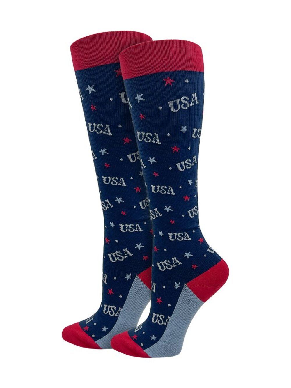 USA America 10-14mmHG Fashion Compression Socks | Nurse Travel Server Teacher